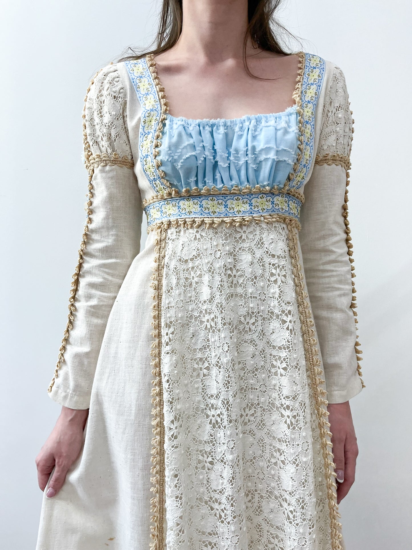 1960s to early 1970s Black Label Gunne Sax Medieval Revival Renaissance Prairie Dress 1969