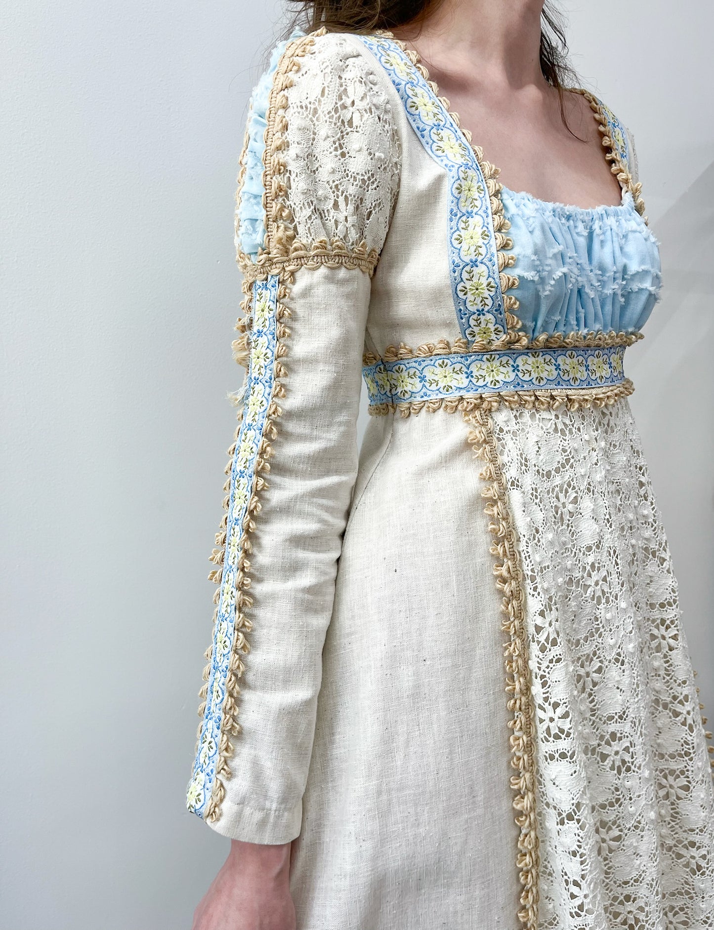 1960s to early 1970s Black Label Gunne Sax Medieval Revival Renaissance Prairie Dress 1969