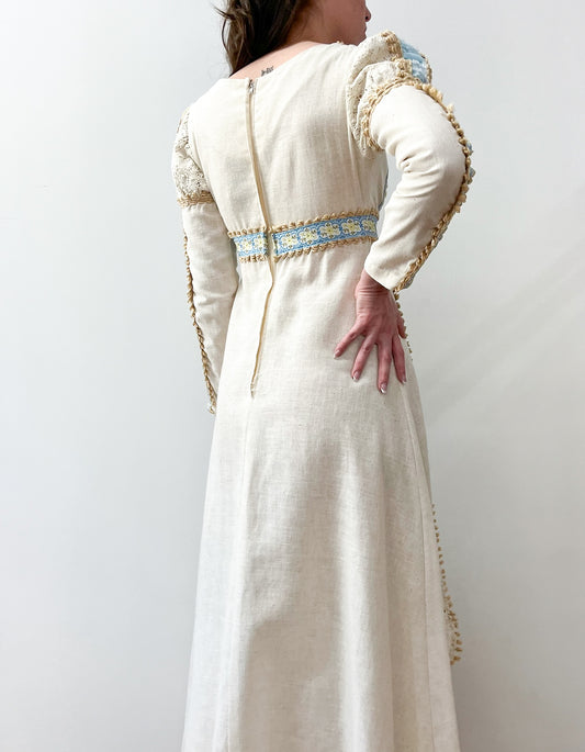 1960s to early 1970s Black Label Gunne Sax Medieval Revival Renaissance Prairie Dress 1969