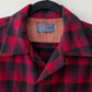 1950s Vintage Pendleton Red Shadow Plaid Flannel Button Down