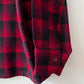 1950s Vintage Pendleton Red Shadow Plaid Flannel Button Down
