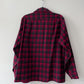 1950s Vintage Pendleton Red Shadow Plaid Flannel Button Down