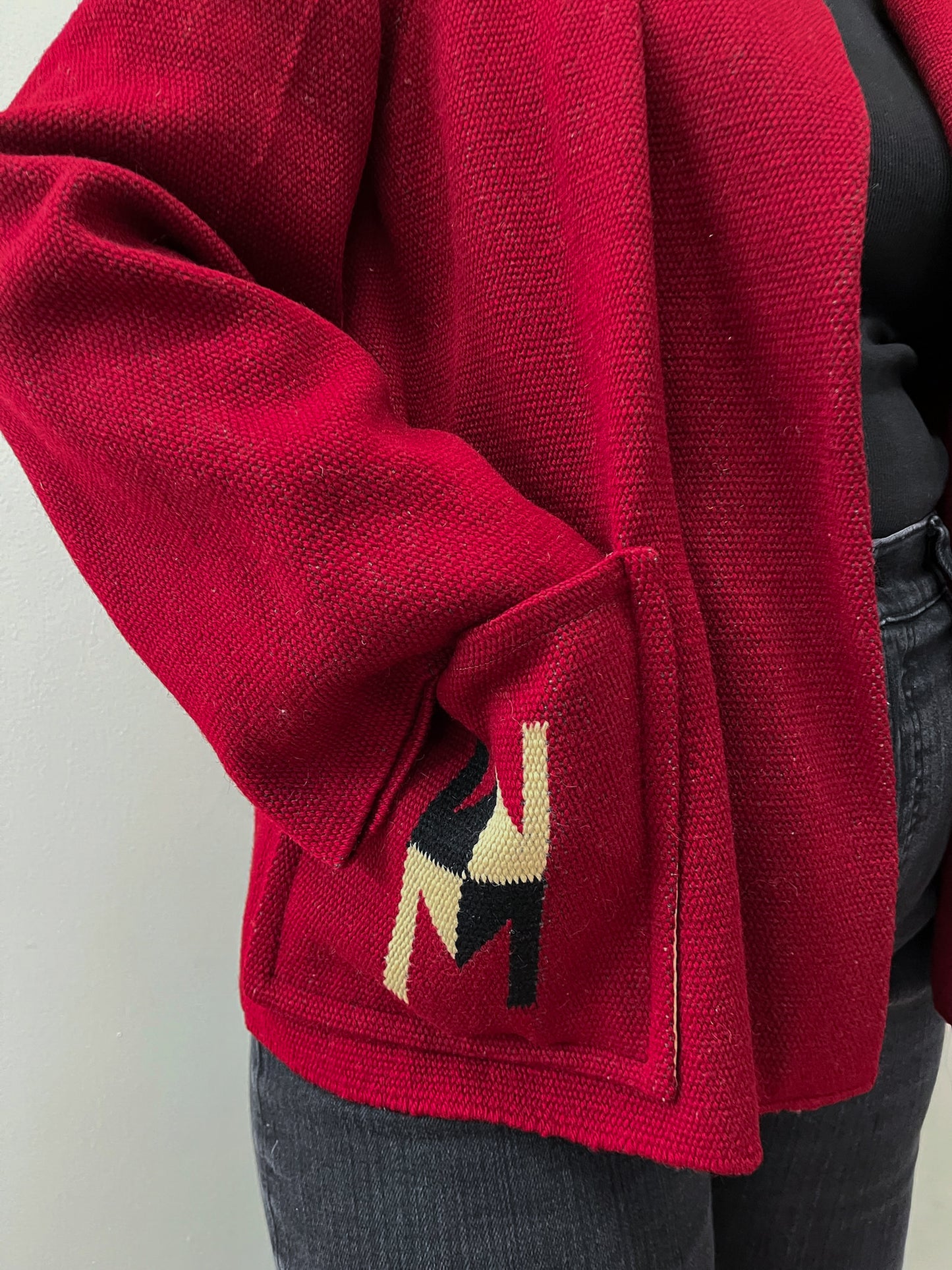 1950s Vintage Chimayo Southwest Woven Wool Jacket Coat