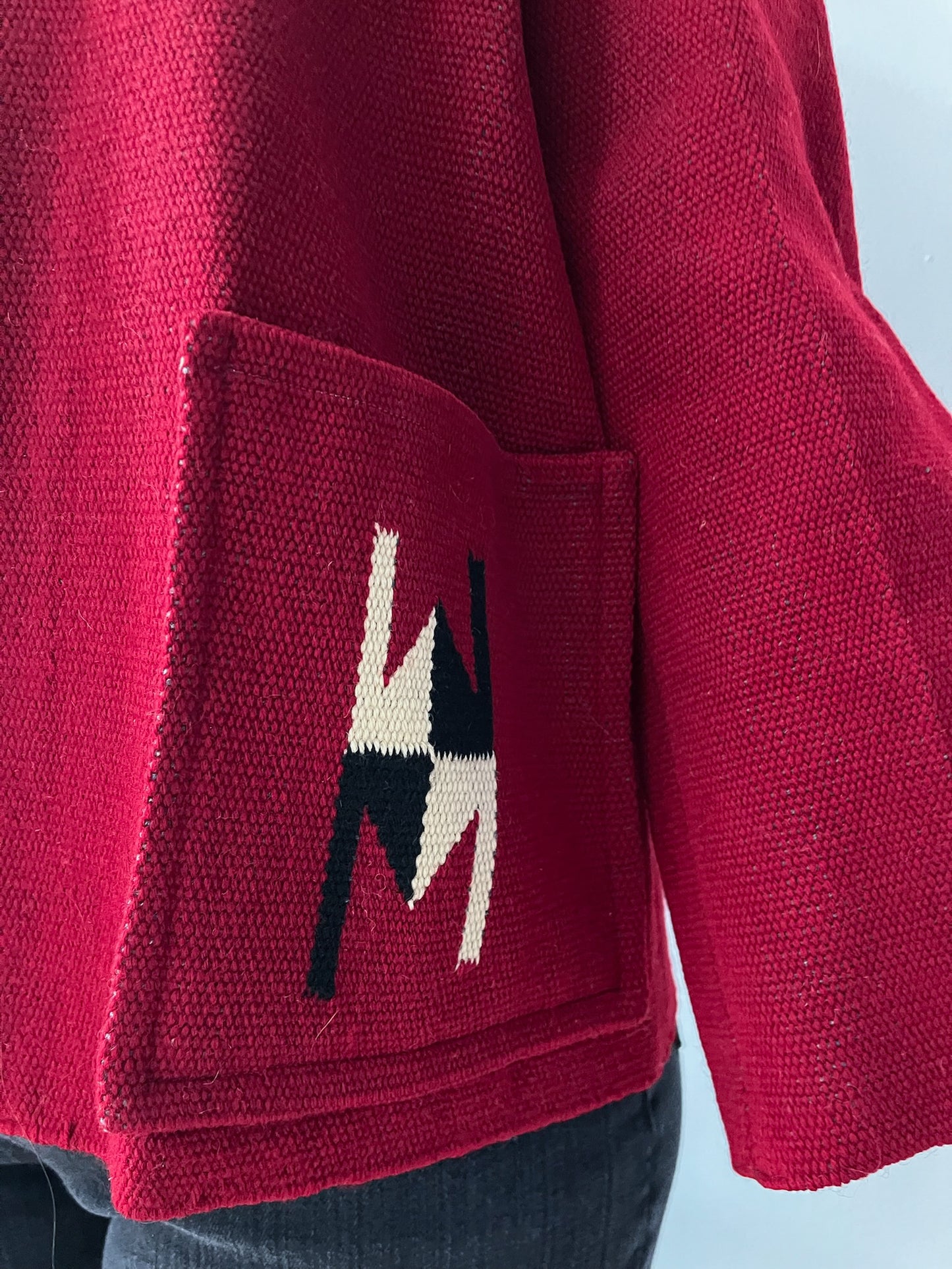 1950s Vintage Chimayo Southwest Woven Wool Jacket Coat