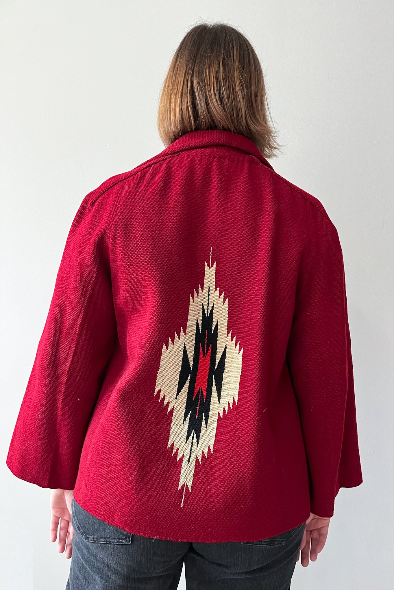 1950s Vintage Chimayo Southwest Woven Wool Jacket Coat