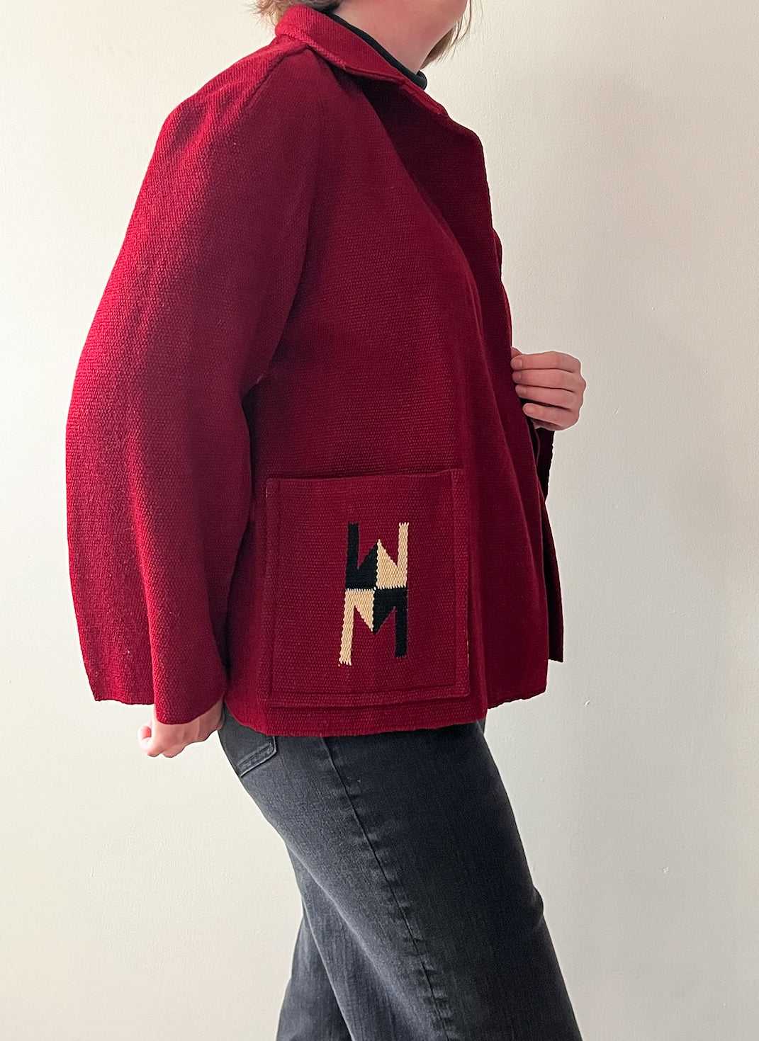 1950s Vintage Chimayo Southwest Woven Wool Jacket Coat