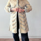 1970s Vintage Mink and Leather Chevron Coat by Franklin Simon New York