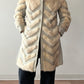 1970s Vintage Mink and Leather Chevron Coat by Franklin Simon New York