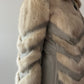 1970s Vintage Mink and Leather Chevron Coat by Franklin Simon New York