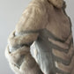 1970s Vintage Mink and Leather Chevron Coat by Franklin Simon New York