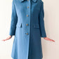 1960s Vintage Pure Cashmere Blue Collared Preppy Madeline Vibes Coat