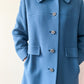 1960s Vintage Pure Cashmere Blue Collared Preppy Madeline Vibes Coat