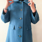 1960s Vintage Pure Cashmere Blue Collared Preppy Madeline Vibes Coat