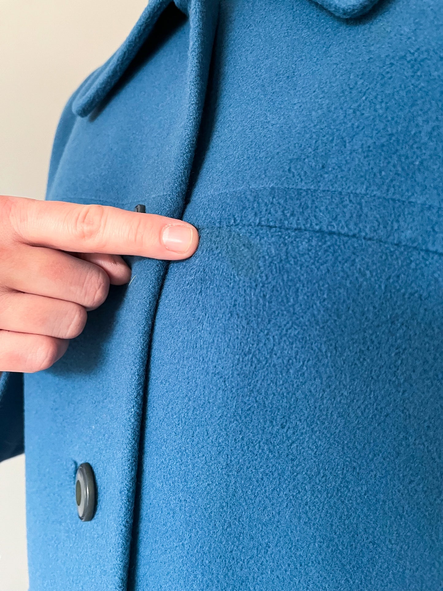 1960s Vintage Pure Cashmere Blue Collared Preppy Madeline Vibes Coat