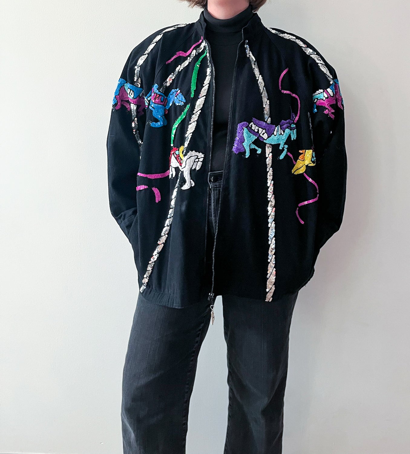 1980s Vintage Sequin Carousel Jacket by Modi Denim