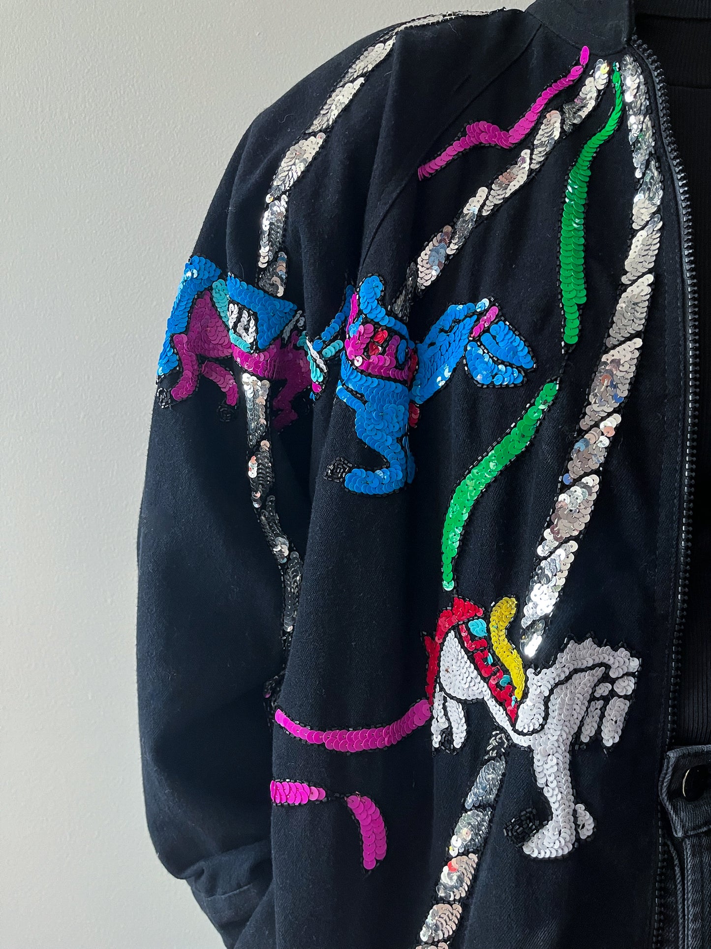 1980s Vintage Sequin Carousel Jacket by Modi Denim