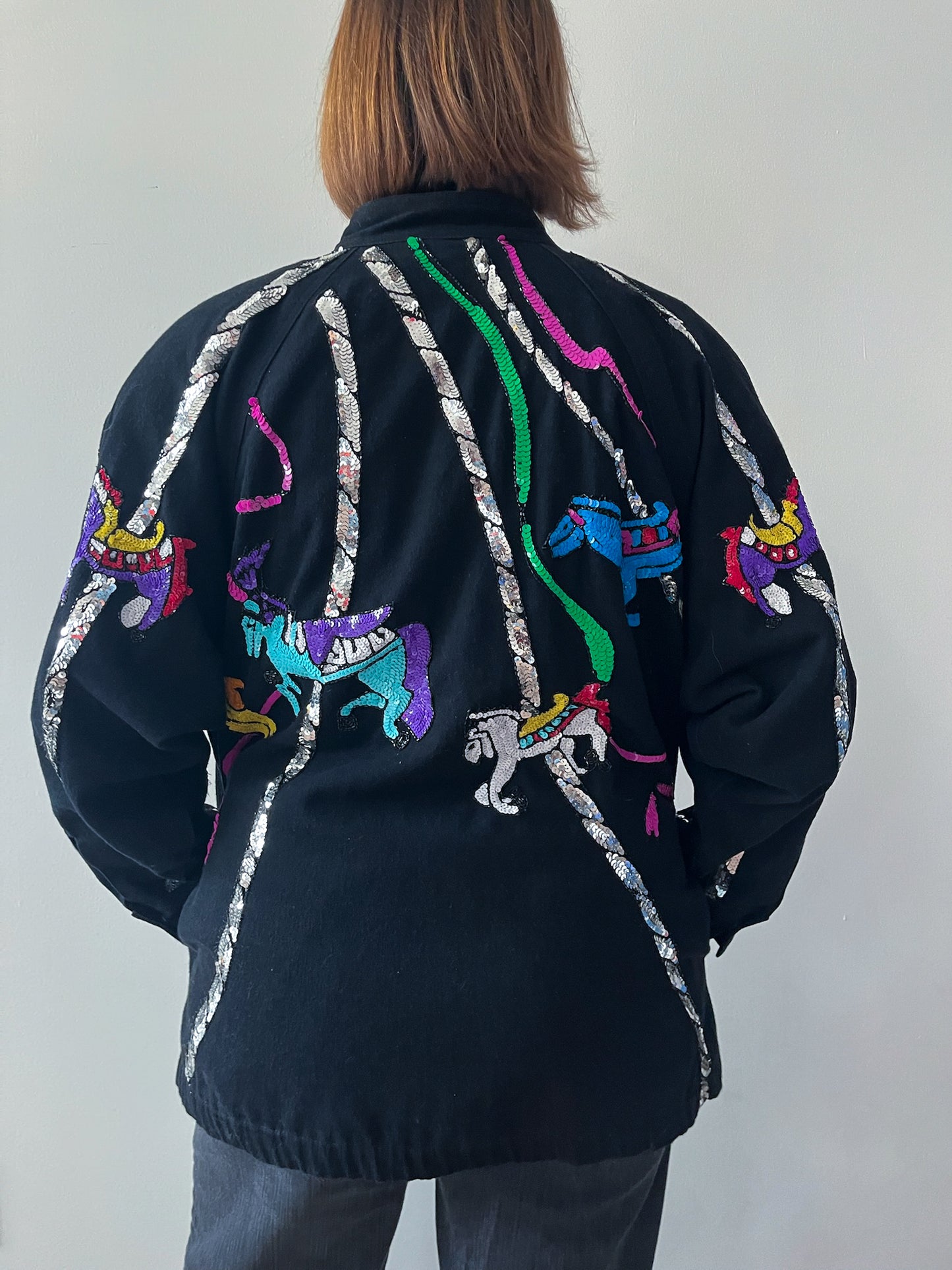 1980s Vintage Sequin Carousel Jacket by Modi Denim