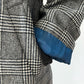 1950s Vintage Plaid Wool Houndstooth Dress Coat with Blue Satin Lining