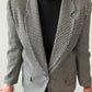 1980s Vintage Black and White Houndstooth Blazer