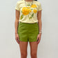 1960s Vintage Avocado High Waisted Back Zip Shorts