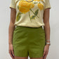 1960s Vintage Avocado High Waisted Back Zip Shorts