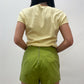 1960s Vintage Avocado High Waisted Back Zip Shorts