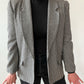 1980s Vintage Black and White Houndstooth Blazer