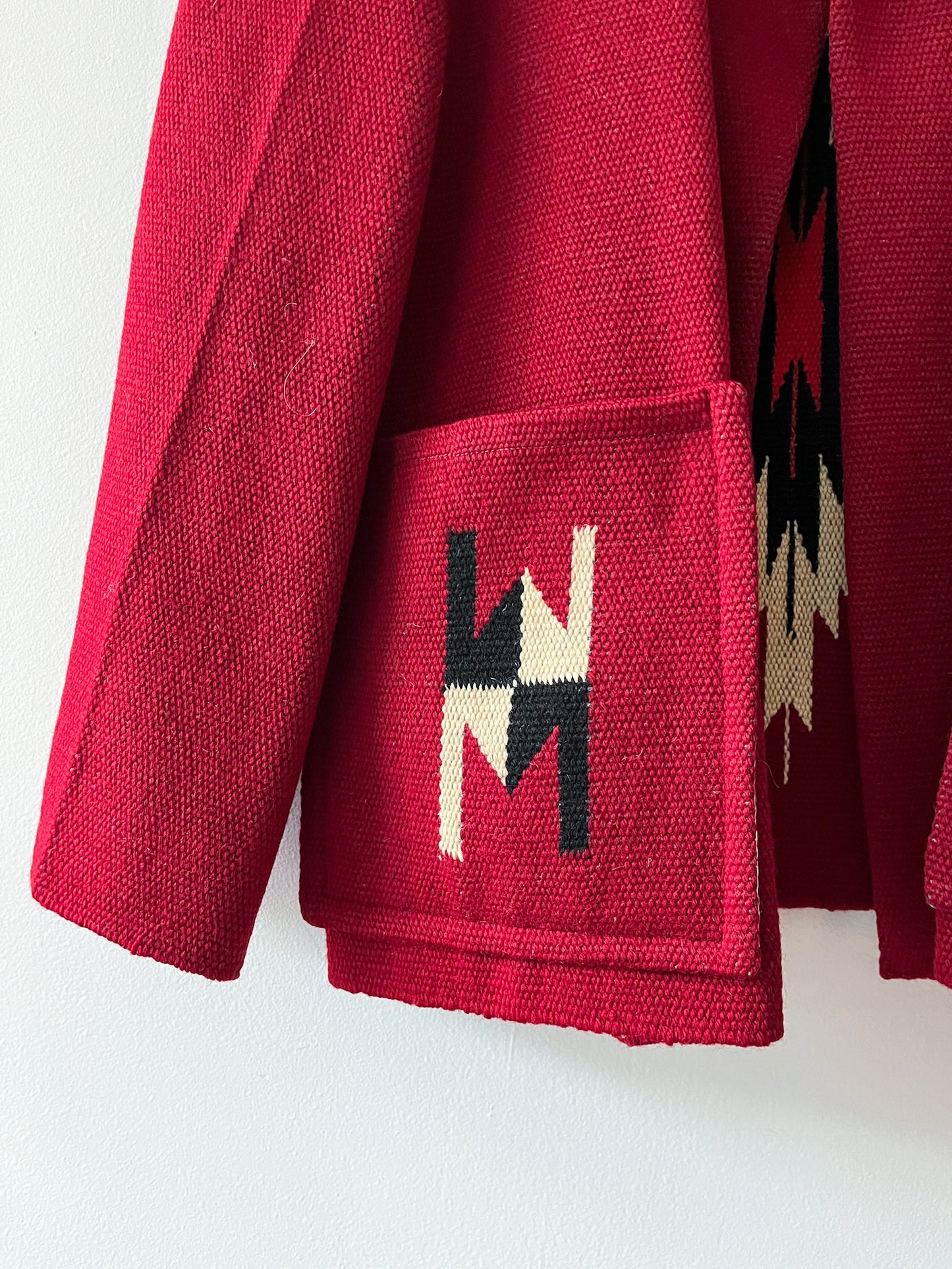 1950s Vintage Chimayo Southwest Woven Wool Jacket Coat