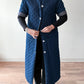 1990s Vintage Handmade Long Quilted Denim Duster Coat