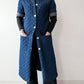 1990s Vintage Handmade Long Quilted Denim Duster Coat