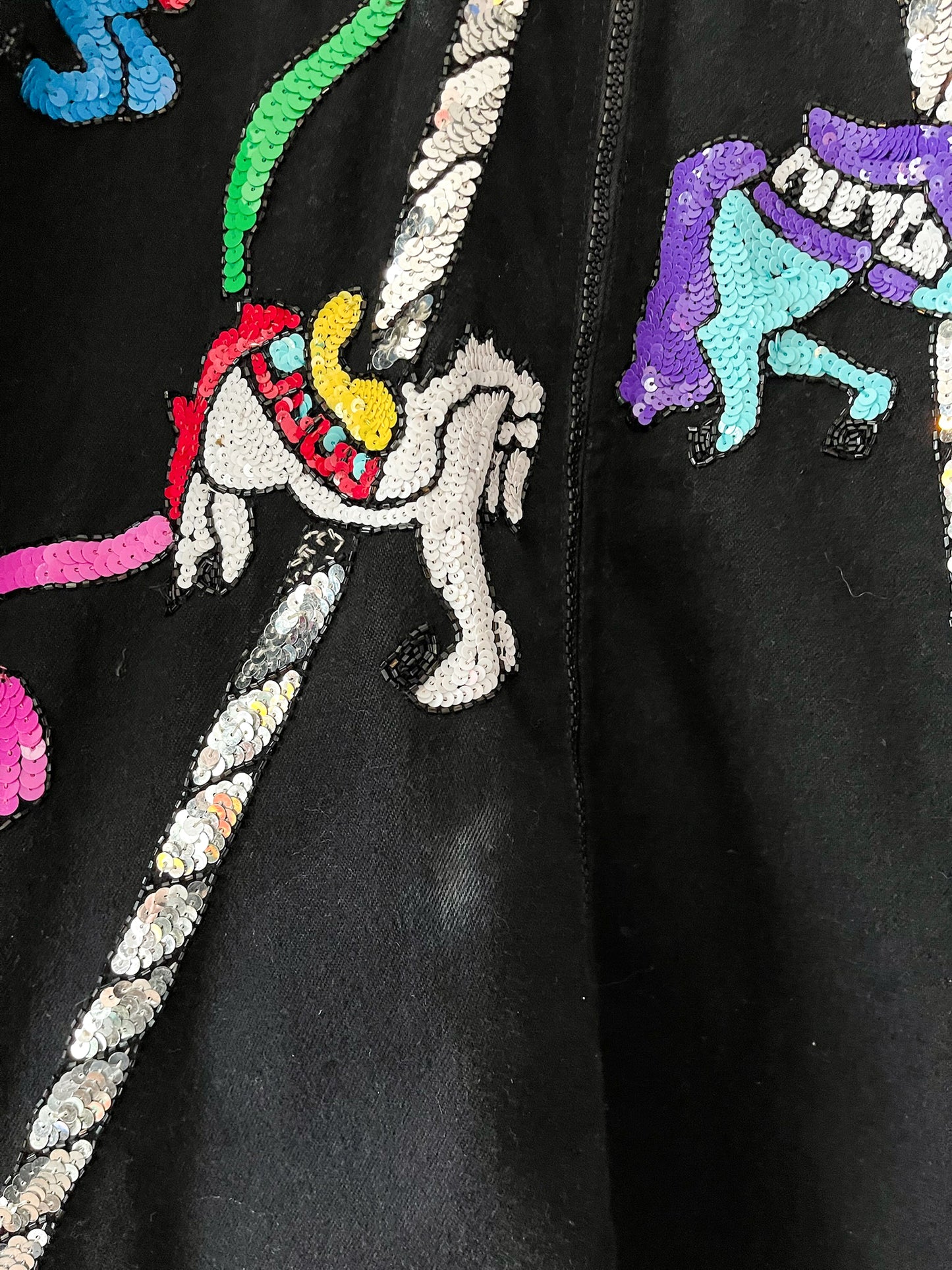 1980s Vintage Sequin Carousel Jacket by Modi Denim