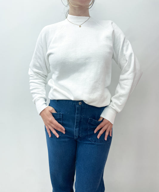 1960s Vintage Allen-A Deadstock Plain White Classic Crewneck