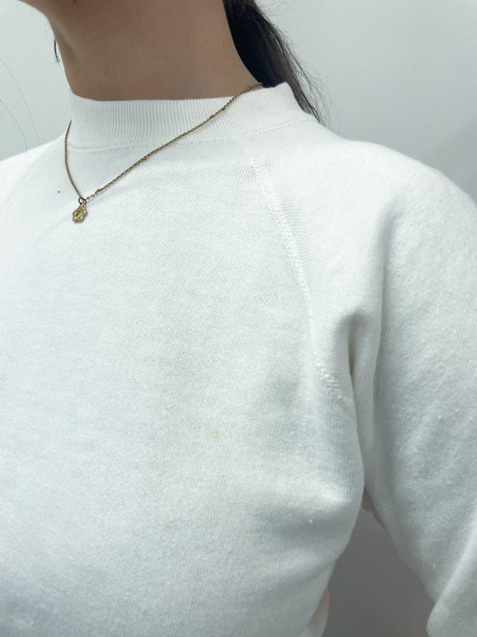 1960s Vintage Allen-A Deadstock Plain White Classic Crewneck