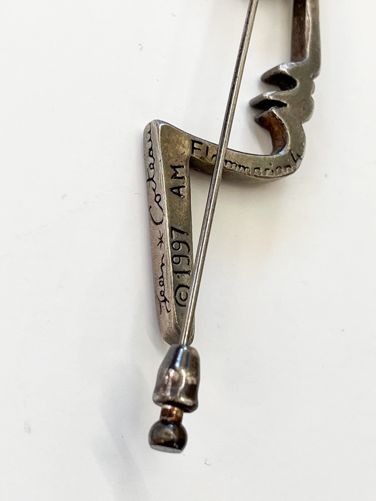 1990s Vintage Jean Cocteau El Perfil (The Profile) Abstract Face Fish Brooch