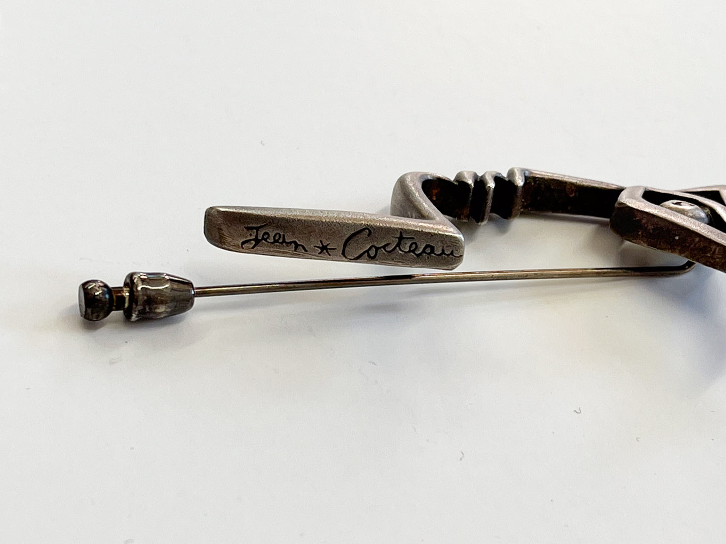 1990s Vintage Jean Cocteau El Perfil (The Profile) Abstract Face Fish Brooch