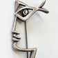 1990s Vintage Jean Cocteau El Perfil (The Profile) Abstract Face Fish Brooch