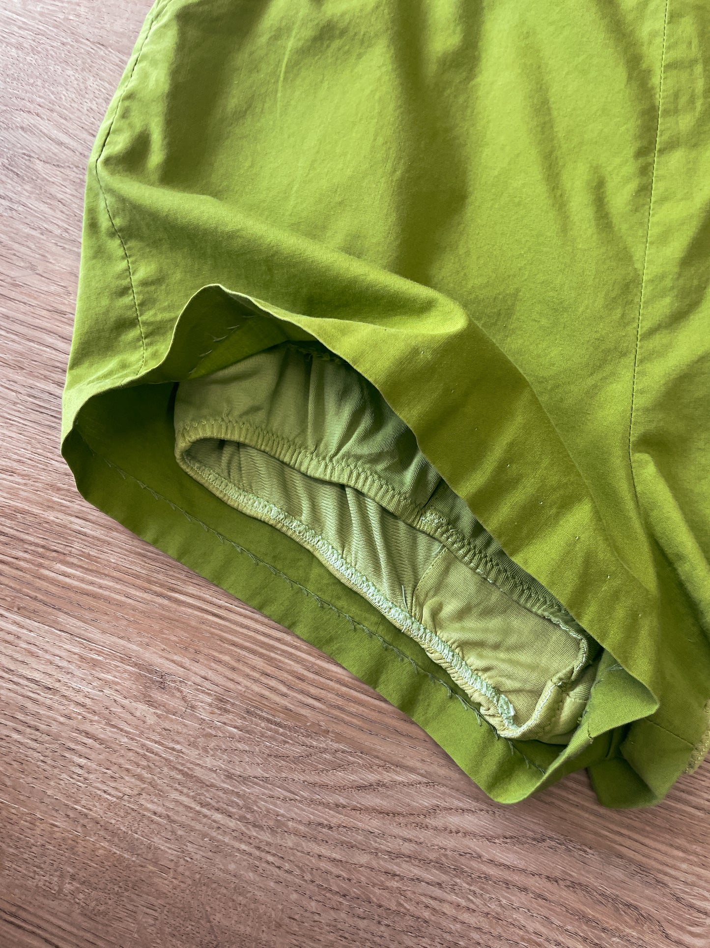 1960s Vintage Avocado High Waisted Back Zip Shorts