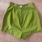 1960s Vintage Avocado High Waisted Back Zip Shorts
