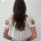 1940s Vintage Hungarian Folk Floral Embroidered Peasant Blouse