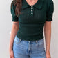 1970s Vintage Forest Green Knit Blouse