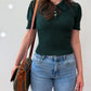 1990s Vintage COACH 4205 Lariat Bag in Green Pebble Leather - Made in Italy 1992 - RARE