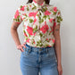 1950s Vintage Peony Garden Blouse