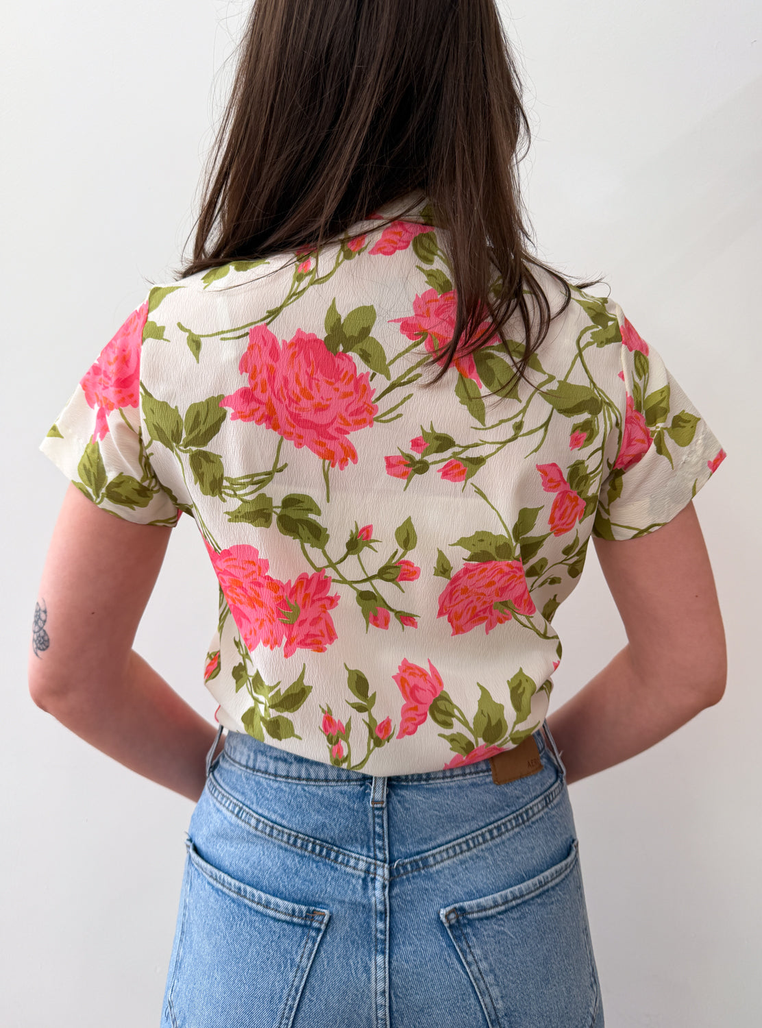 1950s Vintage Peony Garden Blouse