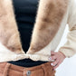 1950s Vintage Cream 100% Pure Virgin Cashmere Cardigan with Mink Collar