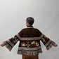 1970s Vintage Zodiac Astrology Knit Bell Sleeved Fringe Cardigan Sweater RARE!