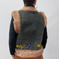 1990s Vintage Suede & Fur Embroidered Vest by Bebe Moda