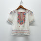 1930s Vintage Hungarian Embroidered Gauze Folk Peasant Blouse