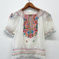 1930s Vintage Hungarian Embroidered Gauze Folk Peasant Blouse