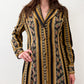 1970s Vintage Romantic Dark Floral Tapestry Duster Coat Jacket