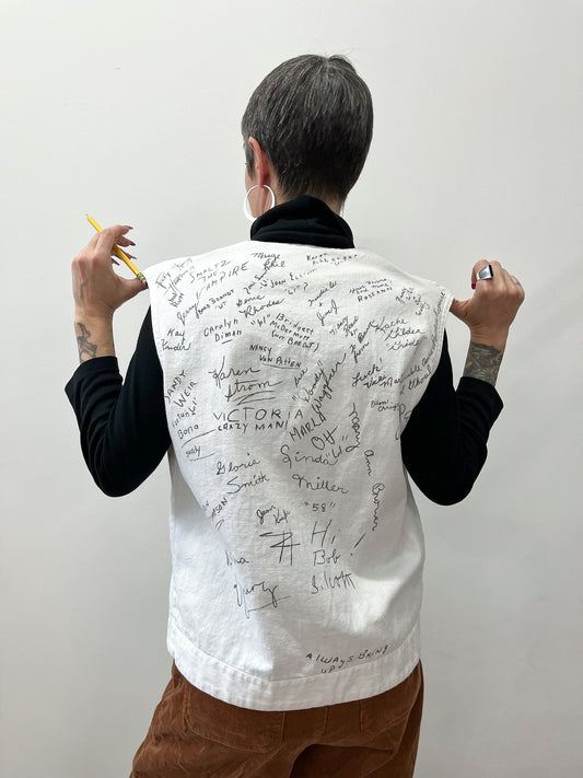1950s 1960s Vintage Senior Signature Autograph Vest w/ Pen Pocket dated 1958 - 61 RARE!